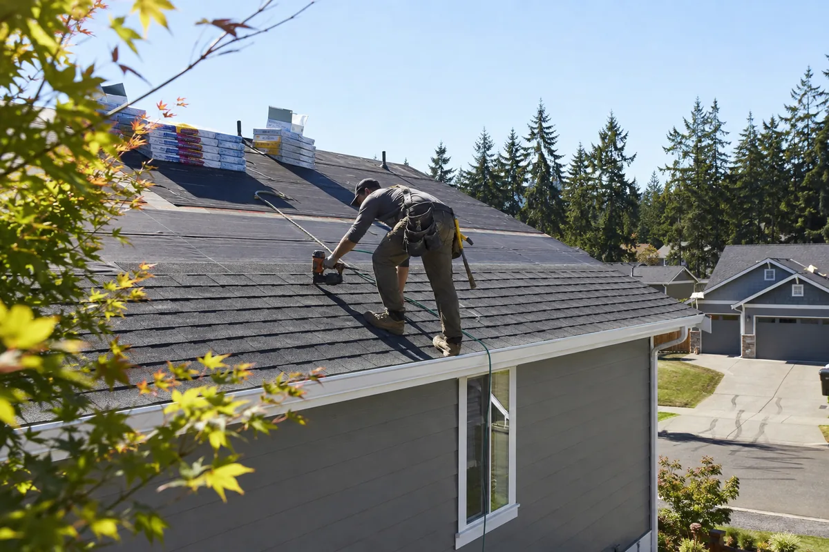 Asphalt Shingle Roofing underway on a property in Federal Way, WA