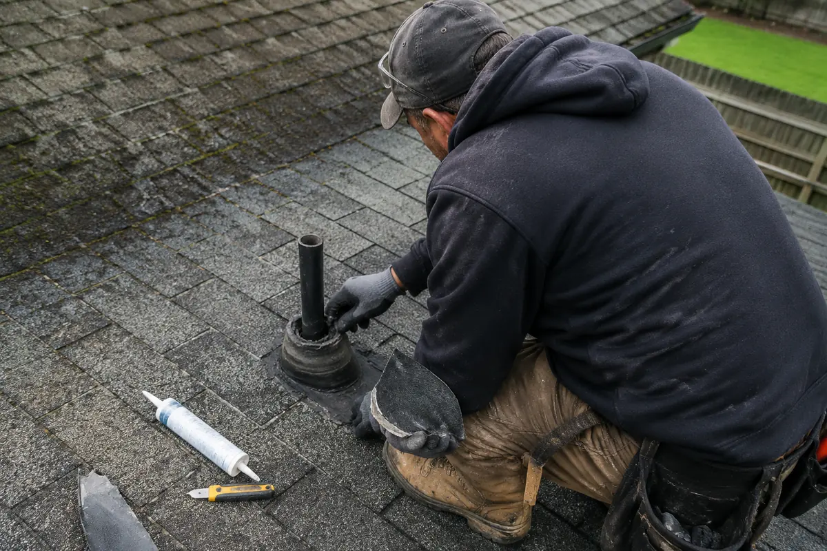 Roof Repair underway on a property in Federal Way, WA